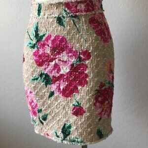 Dolce & Cabbana Tweed Floral Skirt